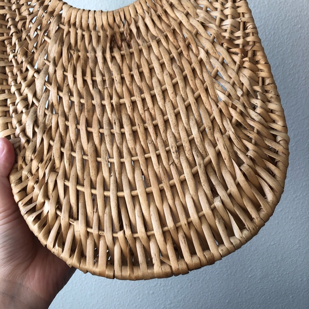 🦚 VINTAGE Wicker Wall Pocket Plant Oval Basket - Picture 9 of 11